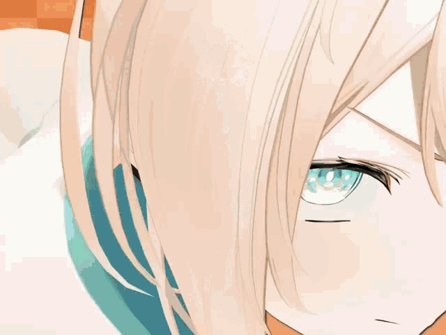 a girl with white hair and blue eyes holding a knife