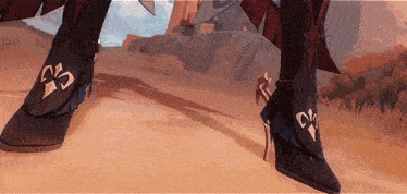 a close up of a person 's feet in a video game with high heels .
