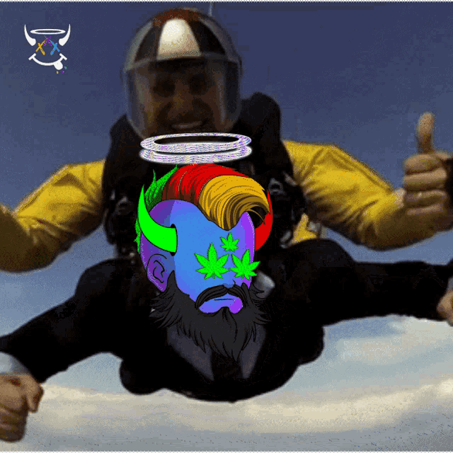a man wearing a helmet is flying through the air