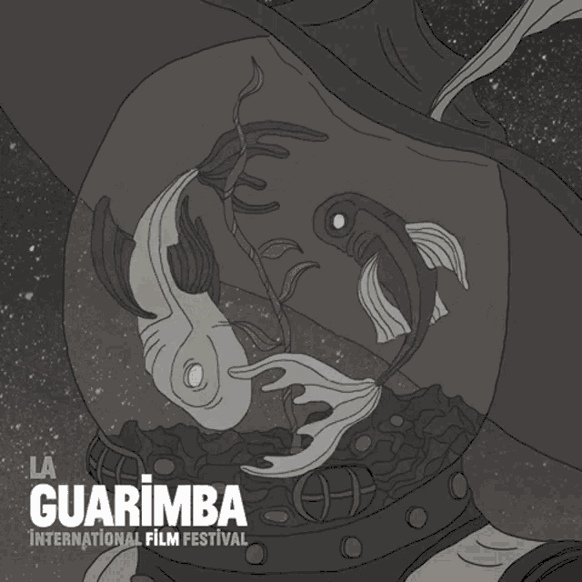 a poster for la guarimba international film festival shows two fish in a bowl