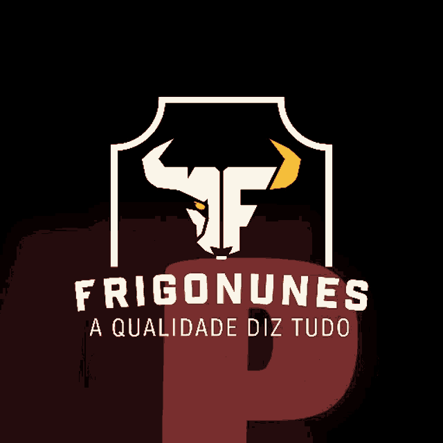 a logo for frigonunes a qualidade diz tudo with a bull on it
