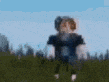 a blurry picture of a person running in a field