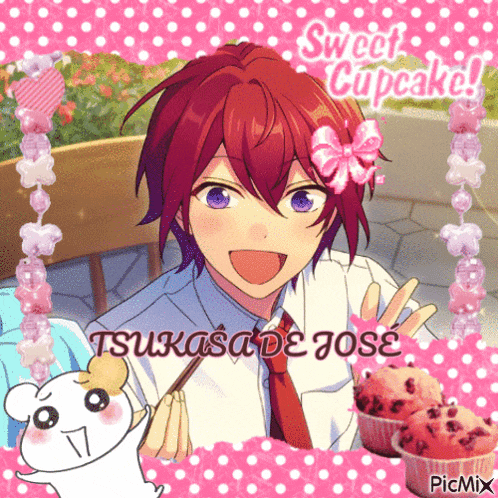 a picture of tsukasade jose with cupcakes