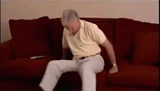 дед не может встать с дивана телемагазин GIF - Granddad Couch Clumsy GIFs