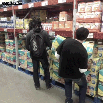 Good Thing He’s Buying Pampers Cause He Just Shat His Pants GIF - Pampers Diapers Mask GIFs