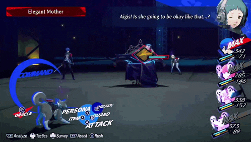 a screenshot of a video game shows a character named elegant mother