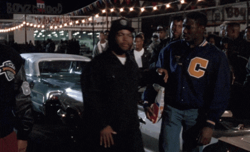 ice cube says we got a problem here in front of a crowd