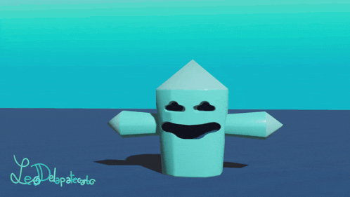 a 3d model of a ghost with the name leo depaticento written on the bottom right