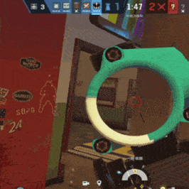 a screenshot of a video game shows a circle with the number 3 on it