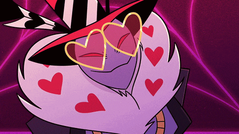 a cartoon character wearing a hat and sunglasses with hearts around his eyes