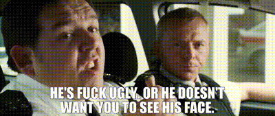 two men in a car with one saying he 's fuck ugly