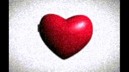 a red heart on a white background with a lot of small dots