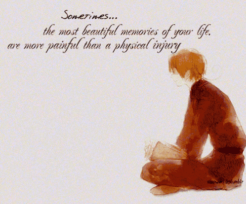 a drawing of a man with the words sometimes the most beautiful memories of your life