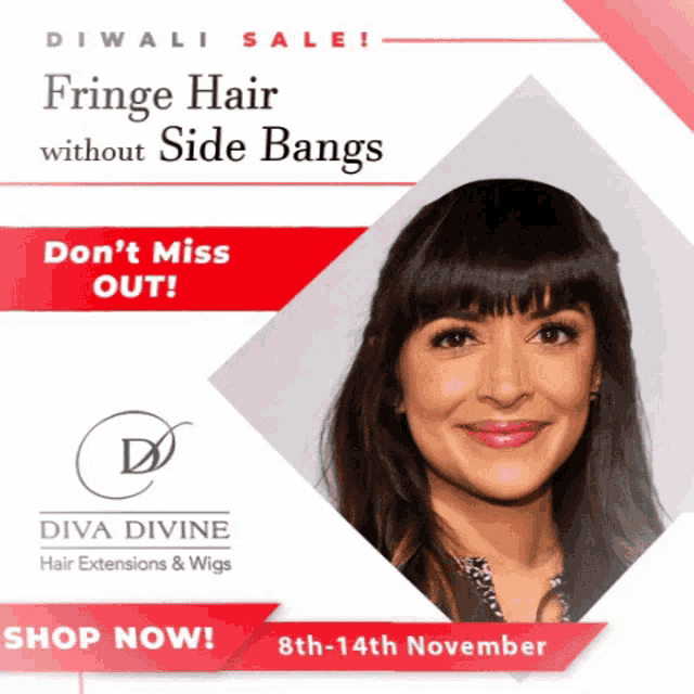 diva divine hair extensions and wigs is offering fringe hair without side bangs for diwali sale