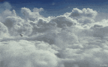 a plane flying through a cloudy sky with the word kepler on the bottom