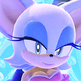 a close up of a cartoon character 's face with a blue background