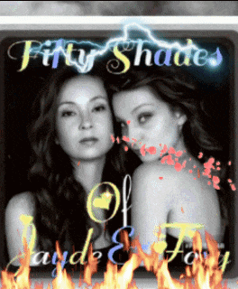 a poster with two women and the words fifty shades