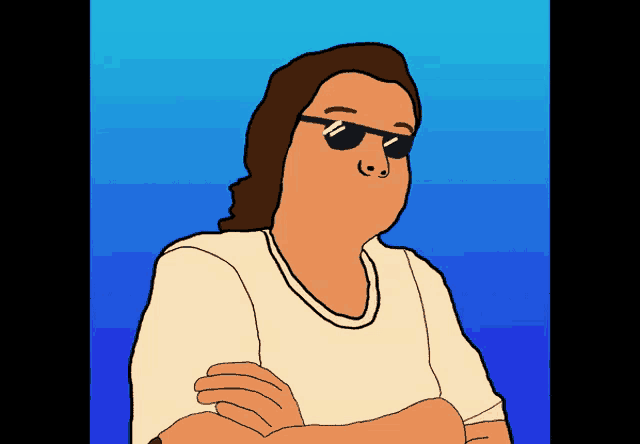a cartoon drawing of a man wearing sunglasses