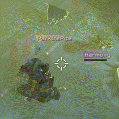 a screenshot of a video game with patch the pipe harmony and grenade visible