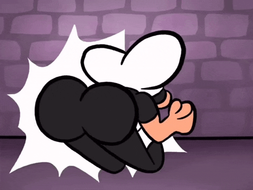 a cartoon character with a purple background and a white heart