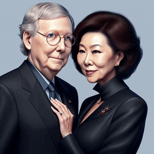 a man and a woman are posing for a picture