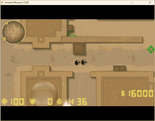 a screenshot of a game called unreal software 's cs2d on a computer