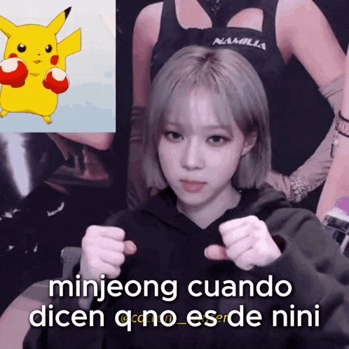 minjeong cuando dicen qno esde nini is written on a picture of a woman