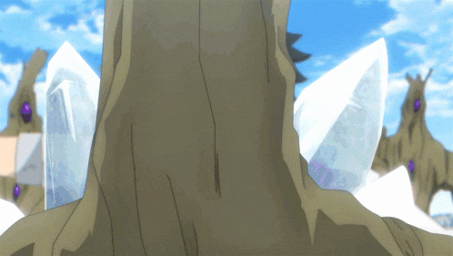 a tree with crystals coming out of it