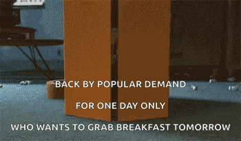 a box that says back by popular demand for one day only