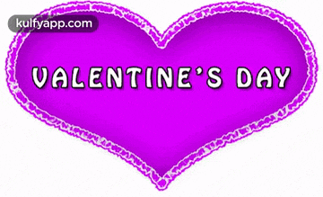 a purple heart with the words valentine 's day in white letters