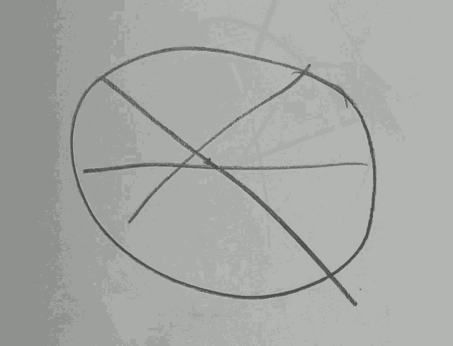 a drawing of a circle with a cross in the center