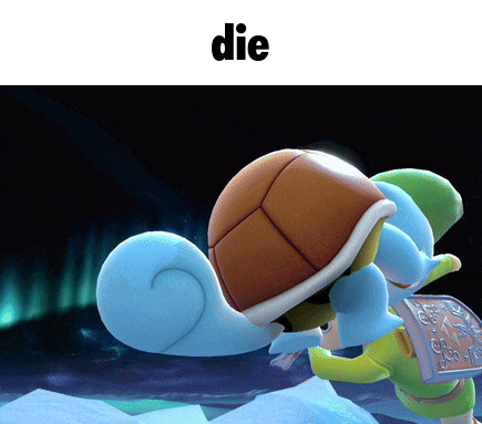 a picture of a video game character with the word die above it