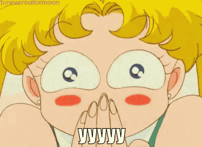 a cartoon girl is covering her nose with her hands and the word yyyy is written below her