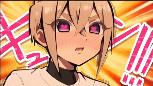 a cartoon of a girl with a heart in her eye