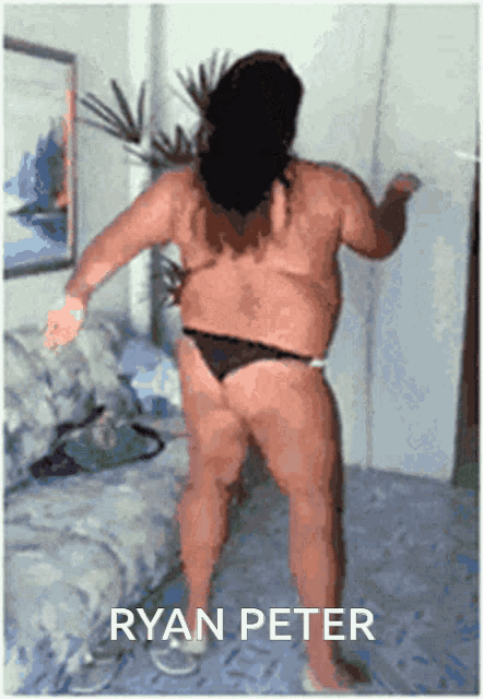 a picture of a man in a bikini with the name ryan peter on it