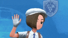 a cartoon character wearing a hat and gloves is saluting .