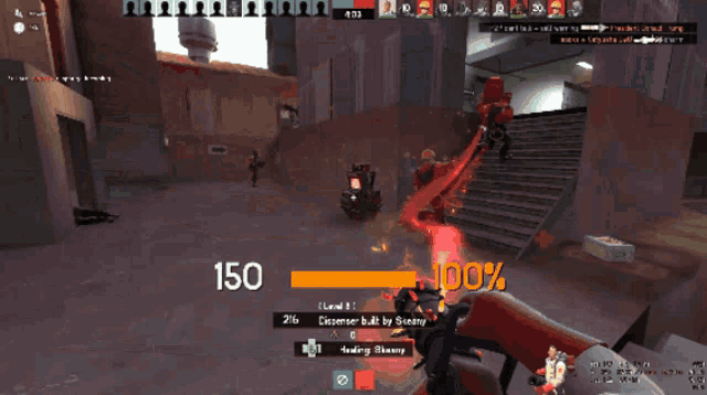 a screenshot of a video game with a yellow bar that says 100 %