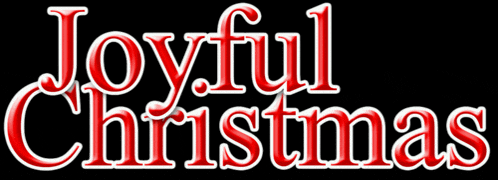 the word joyful christmas is written in red and white on a black background