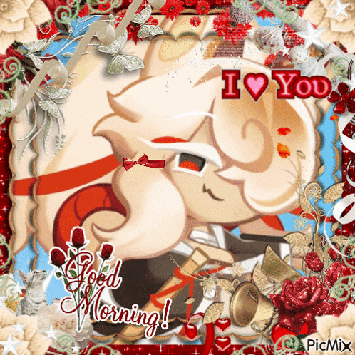 a picture of a cookie that says good morning on it