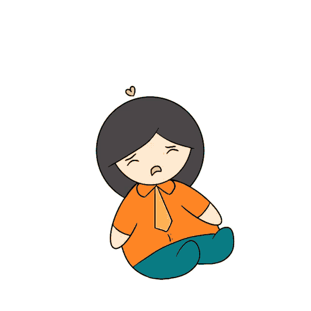 a cartoon of a person crying with a heart above their head