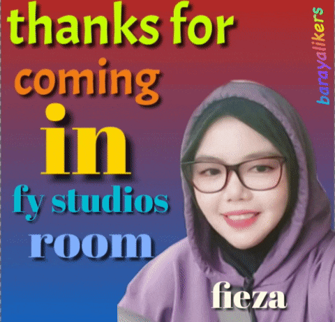 a woman wearing glasses and a hoodie says thanks for coming in in fy studios room
