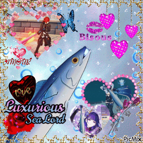 a picture of a fish with the words luxurious sea lord