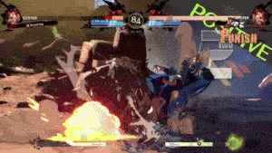 a screenshot of a video game with the word punish at the top