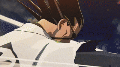 a close up of a cartoon character 's face with a blue sky in the background