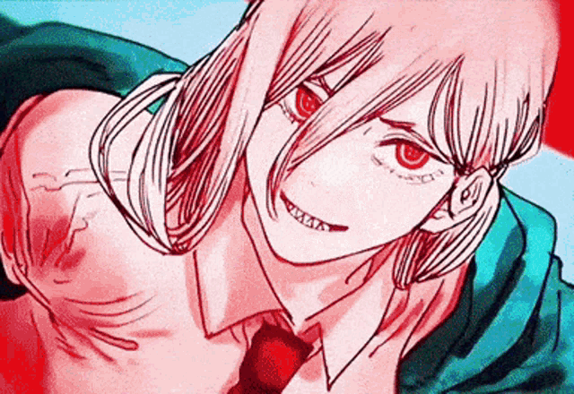 a drawing of a woman with long hair and red eyes