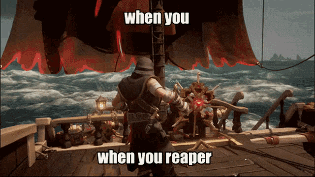 a screenshot of a video game with the caption when you when you reaper