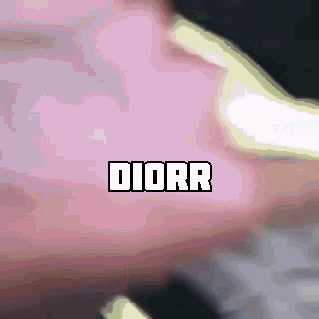 a close up of a person 's face with the word diorr on it