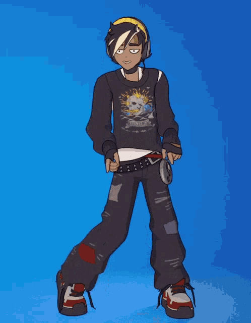 a cartoon character is wearing a black shirt that says ' metallica ' on it
