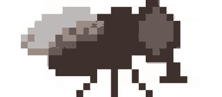 a pixel art drawing of a sheep 's head and tail