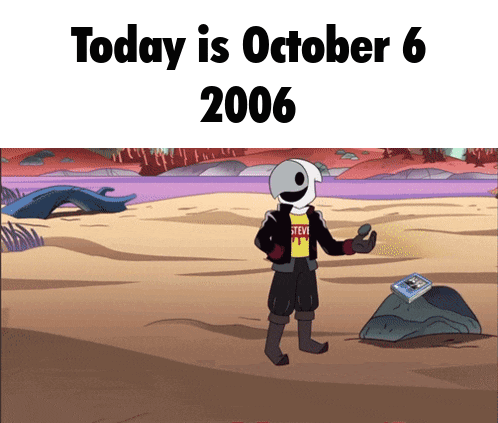 a cartoon shows a man holding a book and the date today is october 6 2006